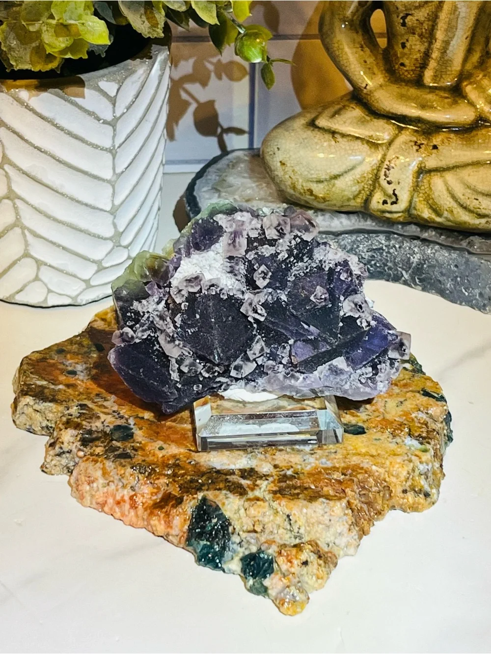 Beautiful 😍 Purple Octahedral Fluorite with Secondary Growth Fluorite